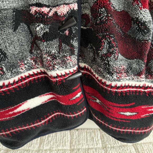 Nordic Lights Womens Med Fleece Jacket Coat Aztec Western Horses Cowgirl Barn - Picture 5 of 16